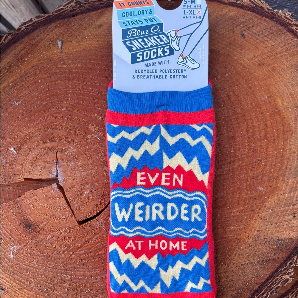 Blue Q Women’s Sneaker Socks - Red, Blue, and Yellow